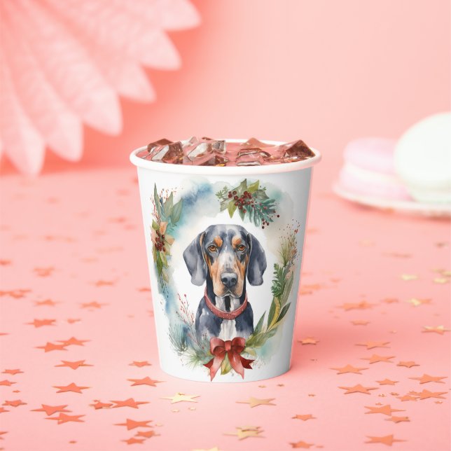 Bluetick Coonhound Weihnachtsfeier Festliche Jungf Pappbecher (Insitu)