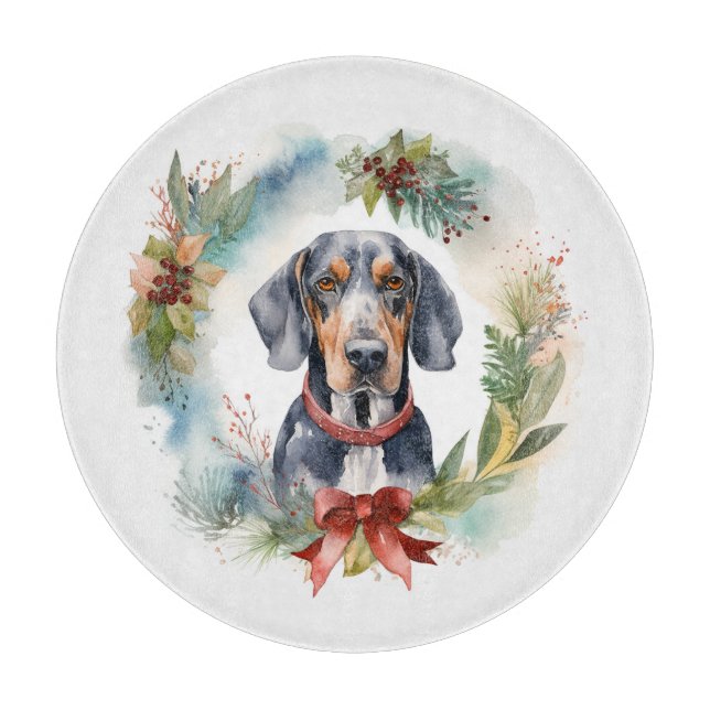 Bluetick Coonhound Weihnachtsfeier Festliche Jungf Schneidebrett (Vorderseite)
