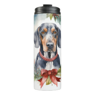 Bluetick Coonhound Weihnachtsfeier Festliche Jungf Thermosbecher