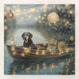 Bluetick Coonhound Weihnachtsfeiertage Glasuntersetzer