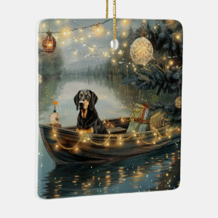 Bluetick Coonhound Weihnachtsfeiertage Keramikornament