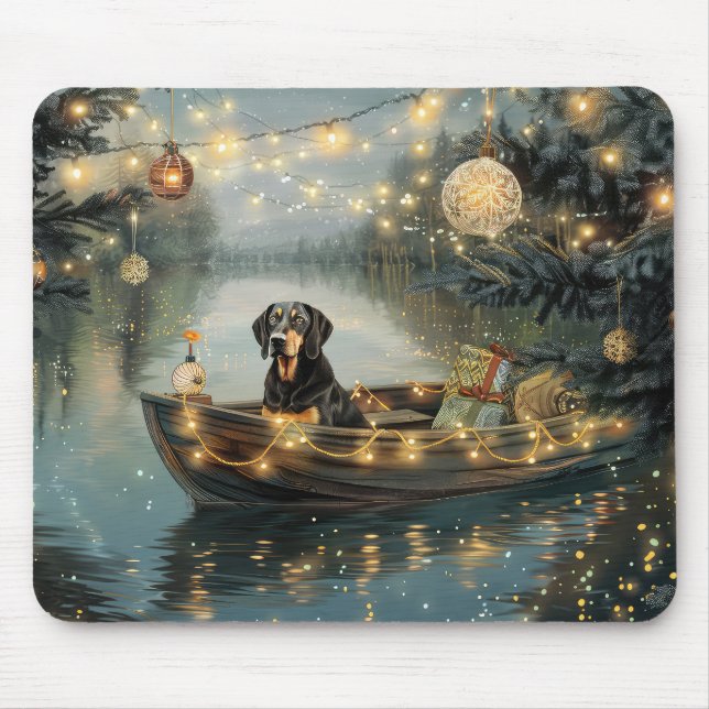 Bluetick Coonhound Weihnachtsfeiertage Mousepad (Vorne)