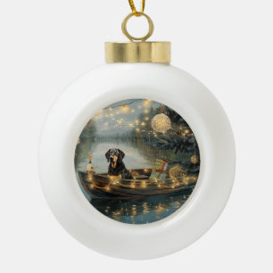 Bluetick Coonhound Weihnachtsfest Reise Keramik Kugel-Ornament