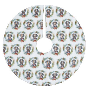 Bluetick Coonhound Weihnachtskranz Festlicher Hund Polyester Weihnachtsbaumdecke