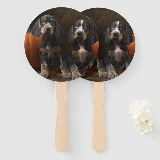 Bluetick Coonhound Welpe Herbst Delight Pumpen Fächer (Vorne und Hinten)