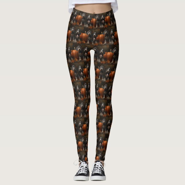 Bluetick Coonhound Welpe Herbst Delight Pumpen Leggings (Vorderseite)