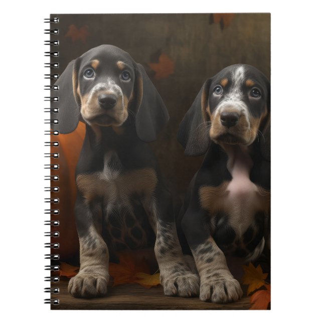 Bluetick Coonhound Welpe Herbst Delight Pumpen Notizblock (Vorderseite)
