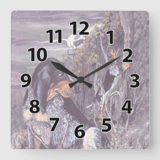 Bluetick Coonhound-Welpen-Träumer-Uhr Quadratische Wanduhr