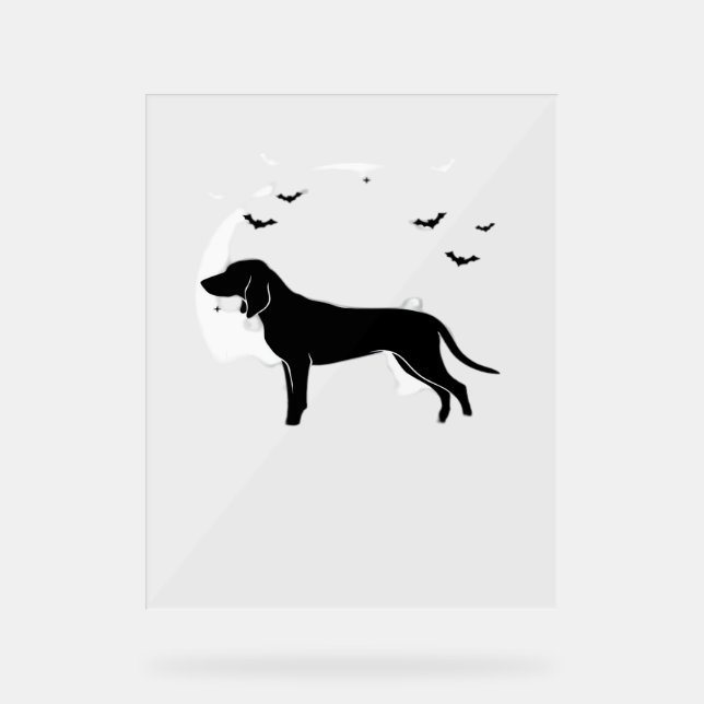 Bluetick Dog - Halloween Moon Silhouette Classic T Acrylschild (Vorderseite)