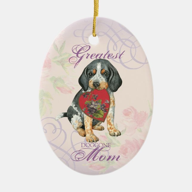 Bluetick Heart Mama Keramik Ornament (Vorne)