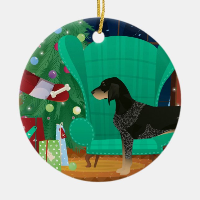 Bluetick Weihnachten Weihnachten Weihnachten Weihn Keramik Ornament (Vorne)
