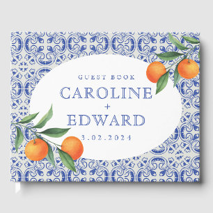 Bluetile mediterrane Hochzeit Gästebuch