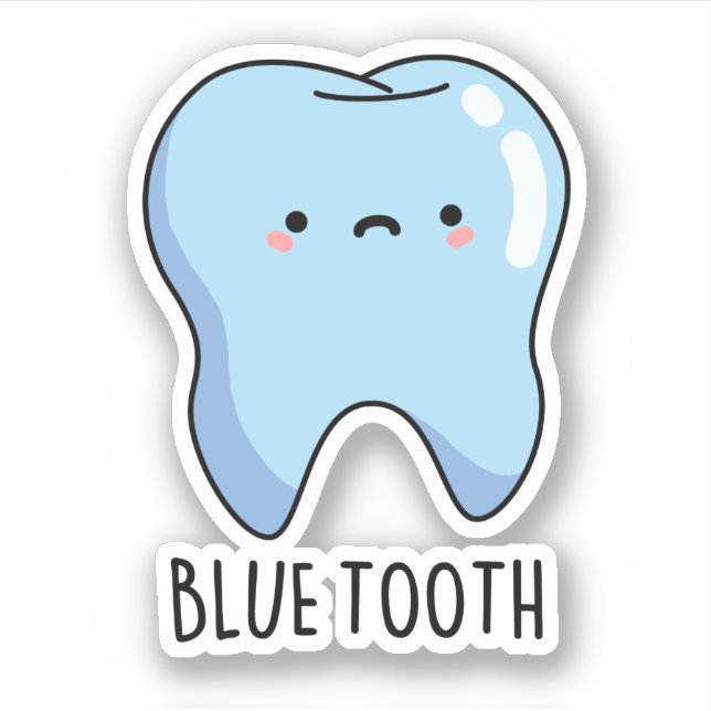 Bluetooth Funny Technical Blue Tooth Puff Aufkleber (Vorderseite)