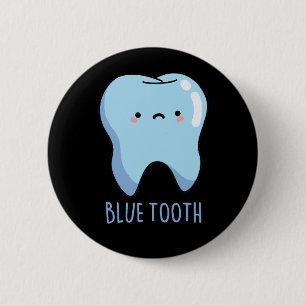 Bluetooth Funny Technical Blue Tooth Puff Dark BG Button