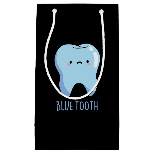 Bluetooth Funny Technical Blue Tooth Puff Dark BG Kleine Geschenktüte (Vorderseite)