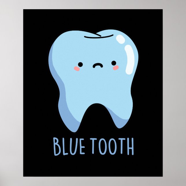 Bluetooth Funny Technical Blue Tooth Puff Dark BG Poster (Vorne)