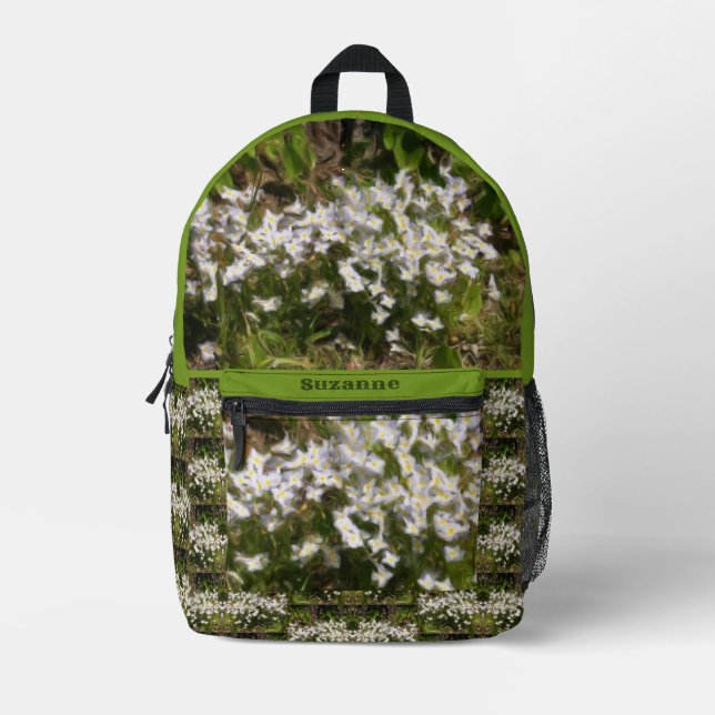 Bluets Tiny Blume Ölgemälde Personalisiert Bedruckter Rucksack (Vorderseite)