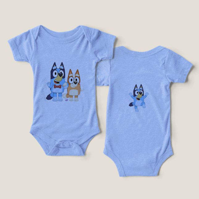 Bluey Babykleidung (Design Vorderseite & Rückseite)