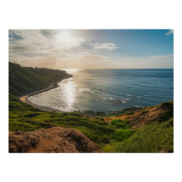 Bluff Cove Coastal Sunset – Ocean Landscape Print Poster
