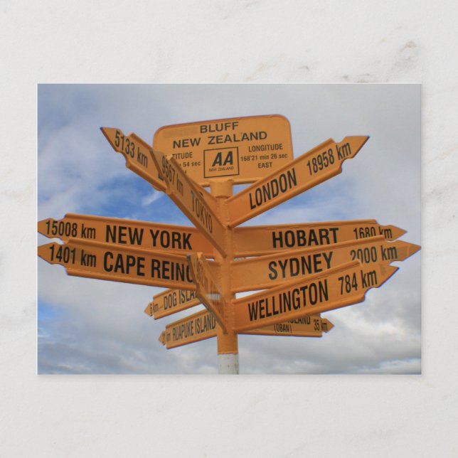 Bluff, Neuseeland Postkarte (Vorderseite)