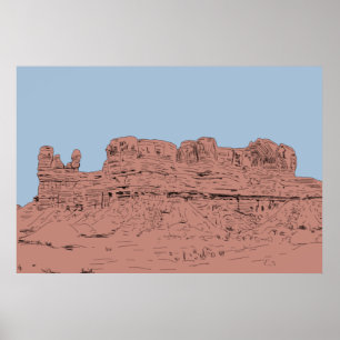 Bluff, Utah Illustration Poster