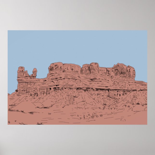 Bluff, Utah Illustration Poster (Vorne)