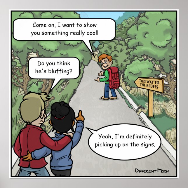 Bluffing Funny Poster (Vorne)