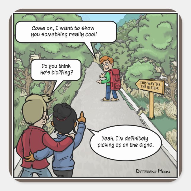 Bluffing Funny Stickers (Vorderseite)