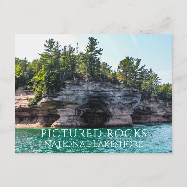 Bluffs and Caves, Lake Superior, Pictures Rocks MI Postkarte (Vorderseite)