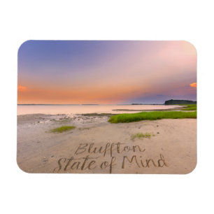 Bluffton State of Mind In den Sand geschrieben SC  Magnet