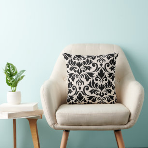 Blüh Damask Art. I 2Way Black + Cream Kissen