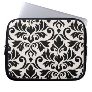 Blüh Damask Art I Black on Cream Laptopschutzhülle
