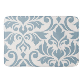 Blüh Damask Art I Blue on Cream Badematte