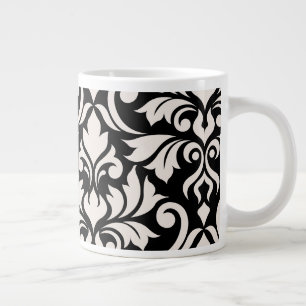 Blüh Damask Art I Cream on Black Jumbo-Tasse