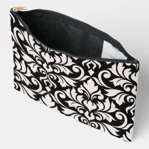 Blüh Damask Art I Cream on Black Zubehörtasche