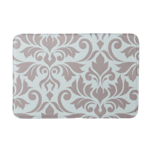 Blüh Damask Art I Taupe on Duck Egg Blue Badematte