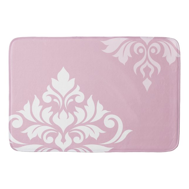 Blüh Damask Art II Pinks & White Badematte (Vorderseite)