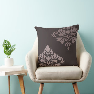Blüh Damask Art II Taupes Kissen