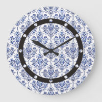 Blüh Damask Muster - blau