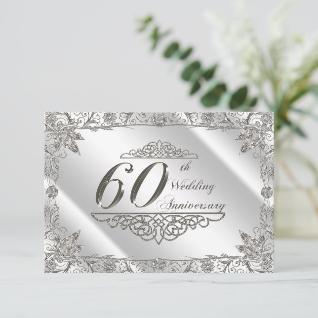 Blüh Diamond 60. Hochzeitstag UAWG RSVP Karte (Stehend Vorderseite)