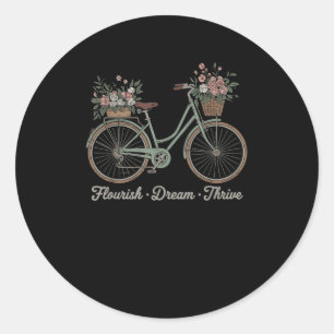 Blüh Dream Thrive Blumenbike Trump Subtle Res Runder Aufkleber