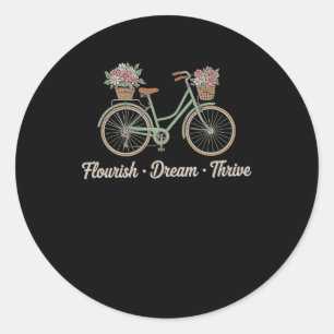 Blüh Dream Thrive Blumenbike Trump Subtle Res Runder Aufkleber