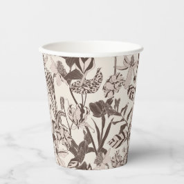 Blüh gefliester Ziertextur mit Blume. Pappbecher