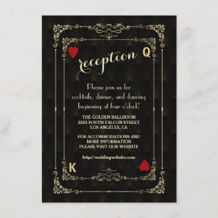 Blüh Gold Art Deco Casino Details zur Hochzeit Begleitkarte