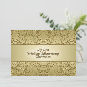 Blüh Golden 50. Hochzeitstag Einladung