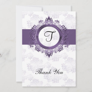 blüh lila monogramm Hochzeit danke