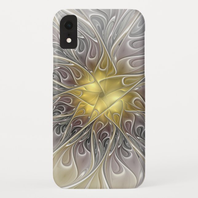 Blüh mit Gold Moderne Abstrakte Fraktal Blume Case-Mate iPhone Hülle (Rückseite)