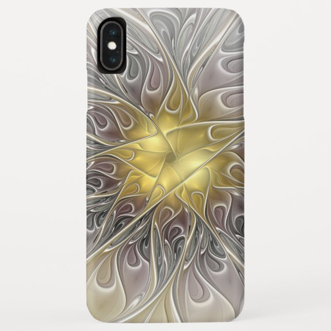 Blüh mit Gold Moderne Abstrakte Fraktal Blume Case-Mate iPhone Hülle (Rückseite)