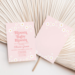 Blühe Baby Blühe Rosa Gänseblümchen Baby Shower Ei Einladung
