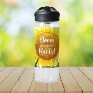 Blühe dort, wo du gepflanzt bist Gelbe Sonnenblume Trinkflasche